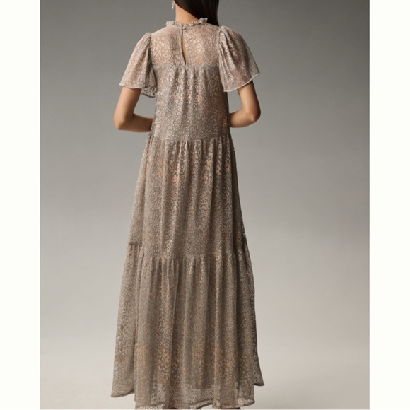 Anthropologie Short-Sleeve Mock-Neck Maxi Dress - Picture 4 of 14